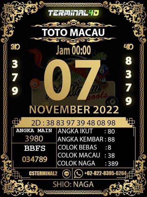 Read more about the article Update Prediksi Toto Macau Setiap Jam: 00.00 hingga 23.00 WIB